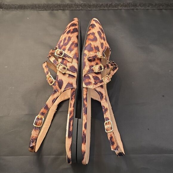 BRAND NEW FOREVER LEOPARD PRINT WOMENS SLINGBACK POINTED TOE WITH BUCKLE… - Picture 13 of 16